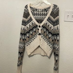 Cropped button up sweater